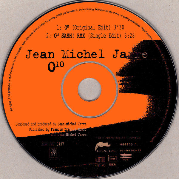 Jean-Michel Jarre : Oxygène 10 (CD, Single, Car)