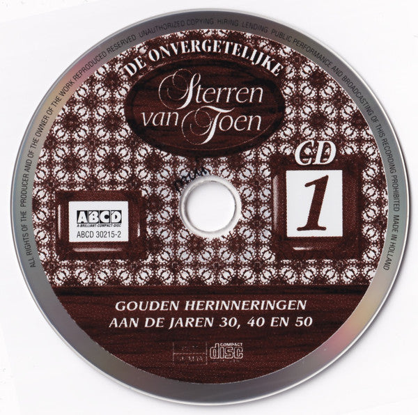 Various : De Onvergetelijke Sterren Van Toen (3xCD, Comp)