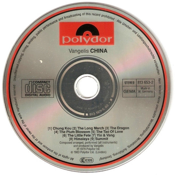 Vangelis : China = 中國 (CD, Album, RE, RP, Uni)
