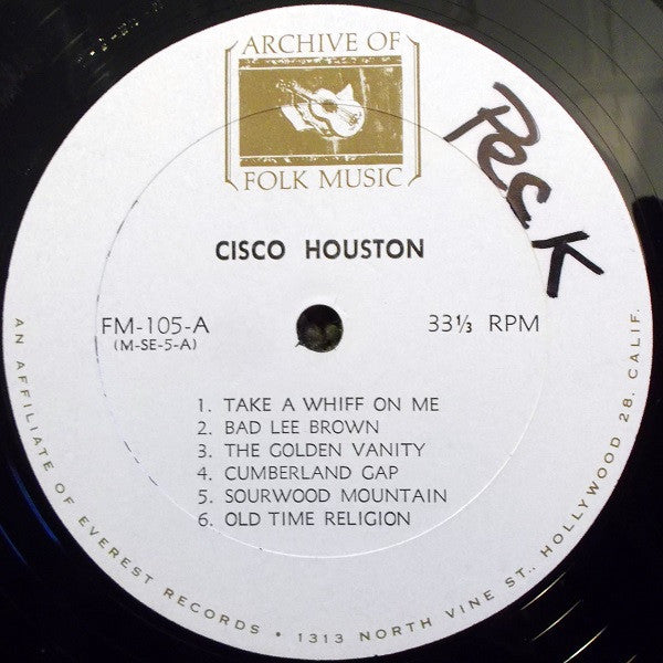 Cisco Houston : Cisco Houston (LP, Album, Mono)
