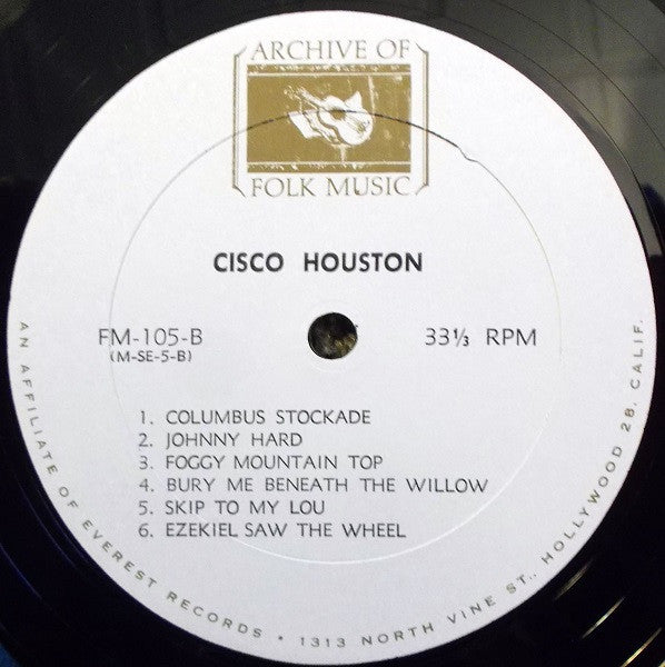 Cisco Houston : Cisco Houston (LP, Album, Mono)