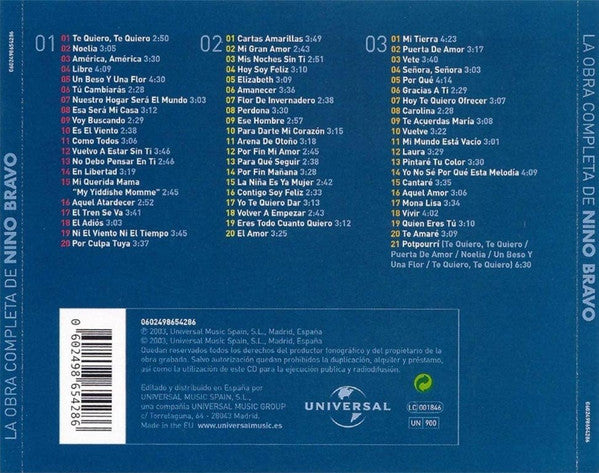 Nino Bravo : Todo Nino (La Obra Completa De Nino Bravo) (3xCD, Comp)