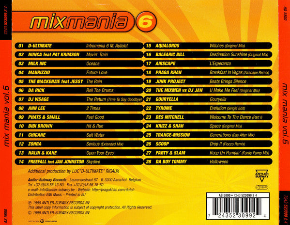 Various : Mixmania 6 (CD, Mixed)