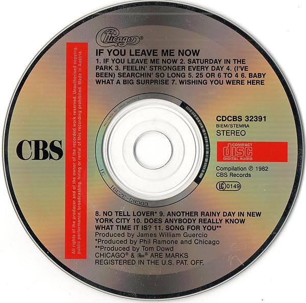 Chicago (2) : If You Leave Me Now (CD, Comp, RE)