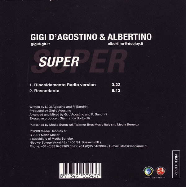 Gigi D'Agostino & Albertino : Super (CD, Single, Car)