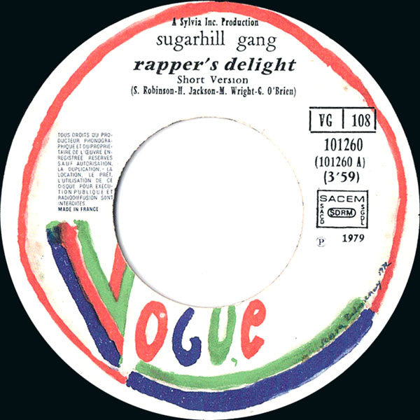 Sugarhill Gang : Rapper's Delight (7", Single)