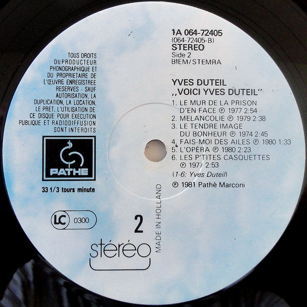 Yves Duteil : Voici Yves Duteil (LP, Comp)