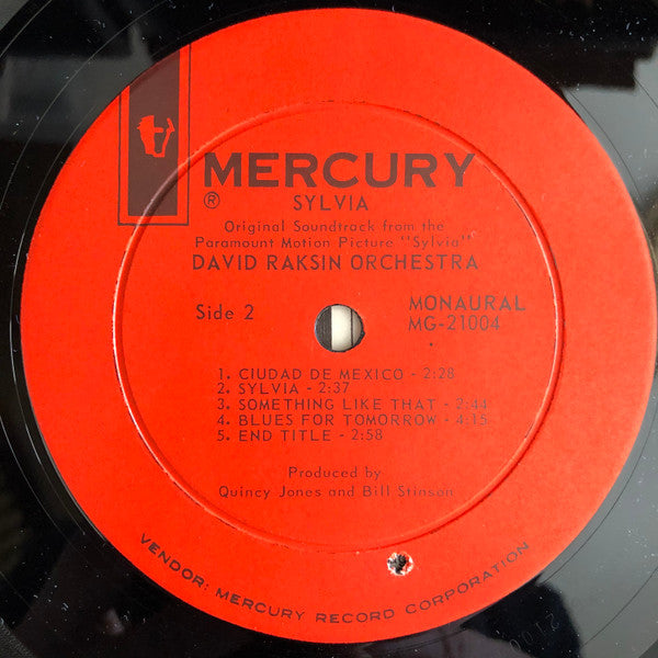 David Raksin Orchestra : Sylvia (LP, Album, Mono)