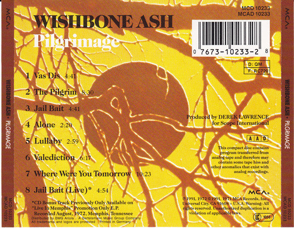 Wishbone Ash : Pilgrimage (CD, Album, RE)