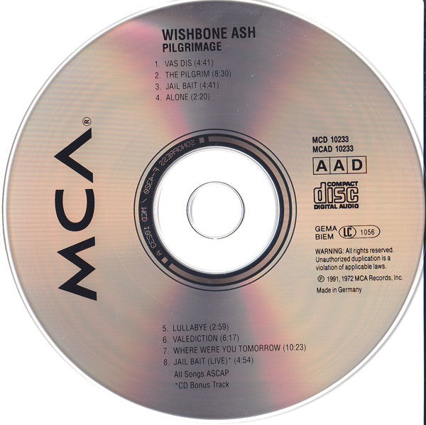 Wishbone Ash : Pilgrimage (CD, Album, RE)