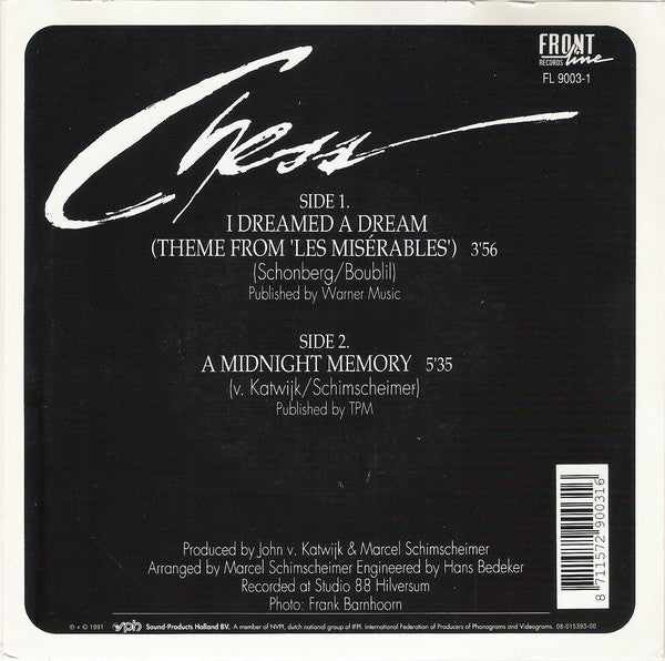 Chess (4) : I Dreamed A Dream (Theme From Les Misérables) (7", Single)