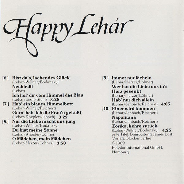 James Last : Happy Lehár (CD, Album, P/Mixed, RE)