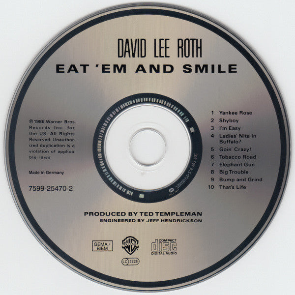 David Lee Roth : Eat 'Em And Smile (CD, Album, RE, RP)