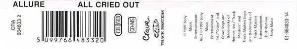Allure (3) feat. 112 : All Cried Out (CD, Maxi)