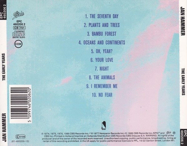 Jan Hammer : The Early Years (CD, Comp, RE)