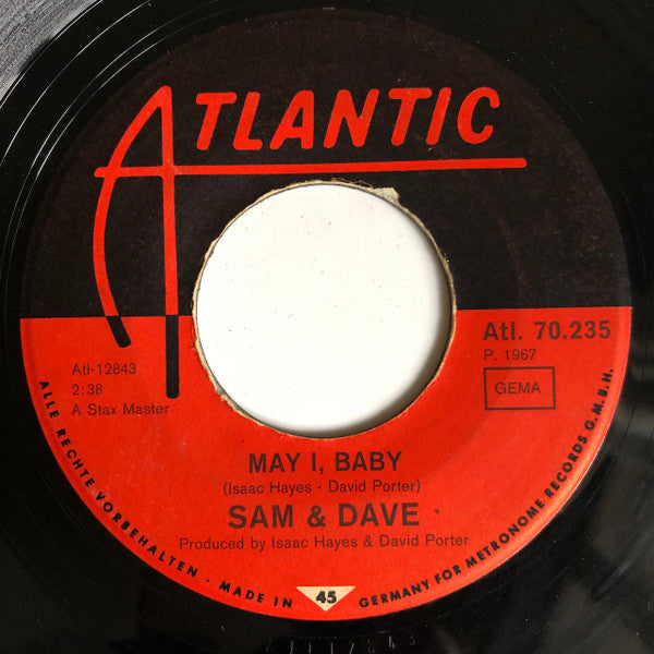 Sam & Dave : Soul Man / May I Baby (7", Single)