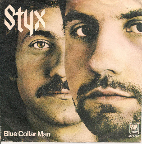 Styx : Blue Collar Man (7", Single, Blu)