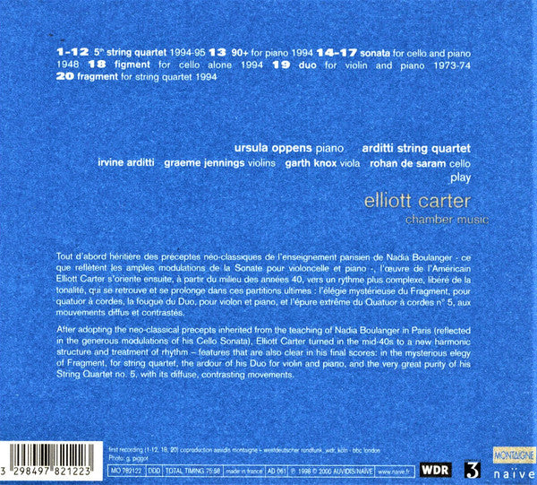 Elliott Carter - Ursula Oppens, Arditti Quartet : Chamber Music (CD, Album, RE)