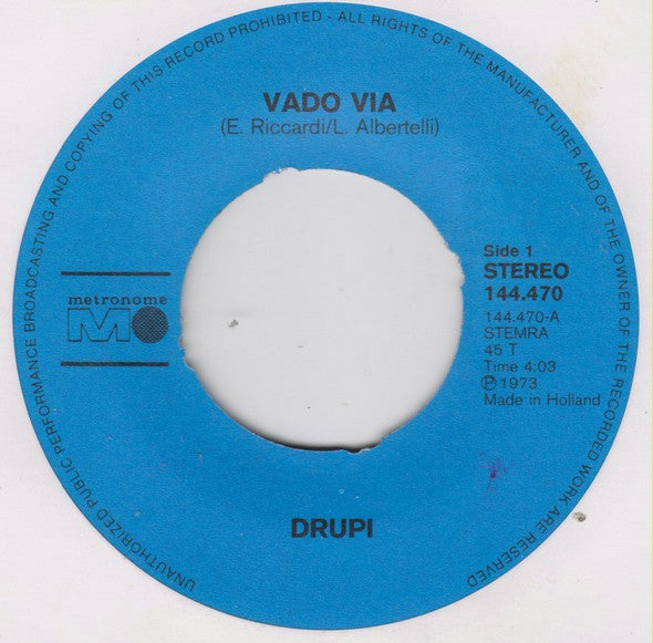 Drupi (2) : Vado Via (7", Single)