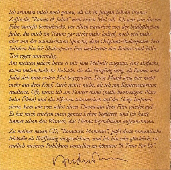 André Rieu : Romantic Moments (CD, Album)