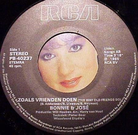 Bonnie St. Claire & José (3) : Zoals Vrienden Doen (7", Single)