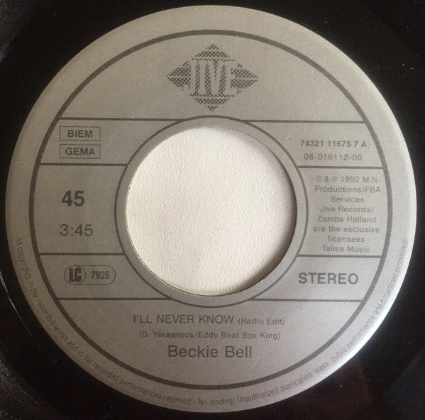 Beckie Bell : I'll Never Know (7", Single)