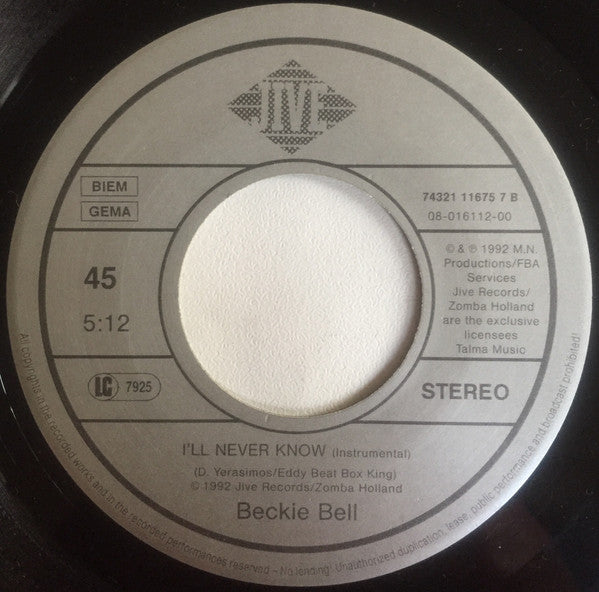 Beckie Bell : I'll Never Know (7", Single)