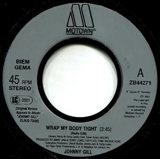 Johnny Gill : Wrap My Body Tight (7", Single)