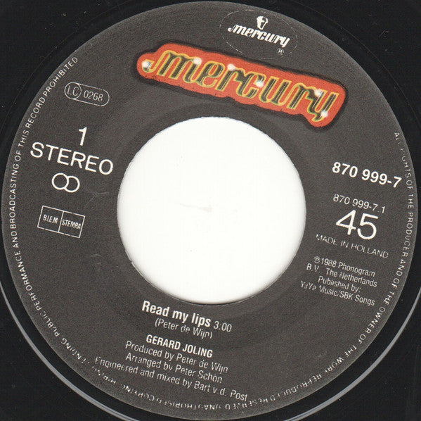 Gerard Joling : Read My Lips (7")