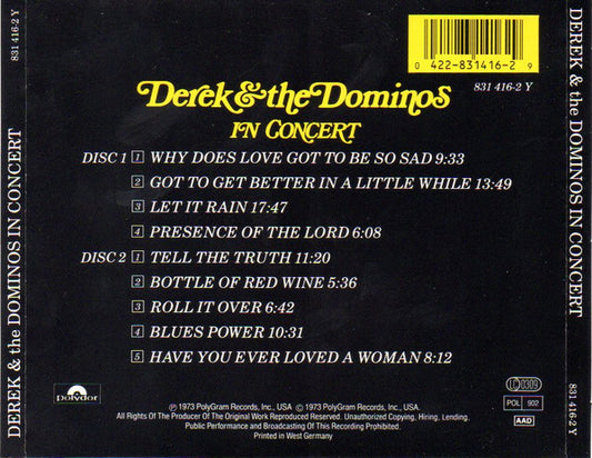 Derek & The Dominos Featuring Eric Clapton : In Concert (2xCD, Album, RE, PMD)