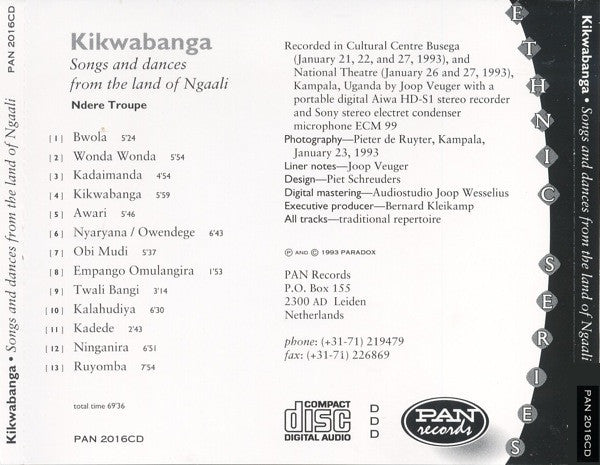Ndere Troupe : Kikwabanga (Songs And Dances From The Land Of Ngaali) (CD, Album)