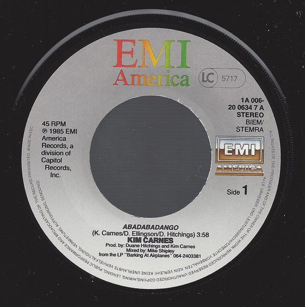 Kim Carnes : Abadabadango (7", Single)
