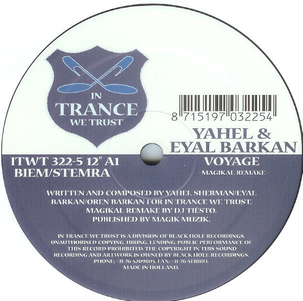 Yahel & Eyal Barkan : Voyage (Magikal Remake) (12")