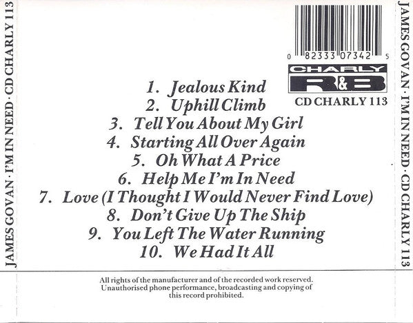 James Govan : I'm In Need (CD, Album)