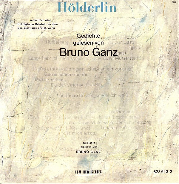 Bruno Ganz : Hölderlin (CD, Album, RE)