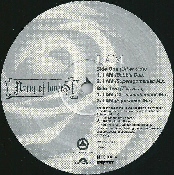 Army Of Lovers : I Am (12", Single)