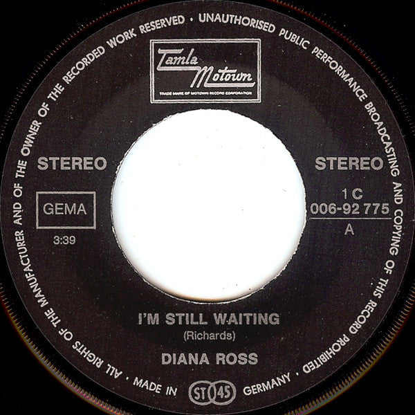 Diana Ross : I'm Still Waiting / Surrender (7", Single)