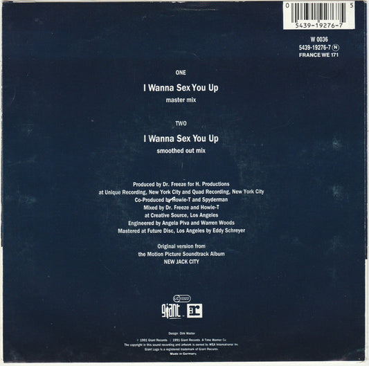 Color Me Badd : I Wanna Sex You Up (7", Single)