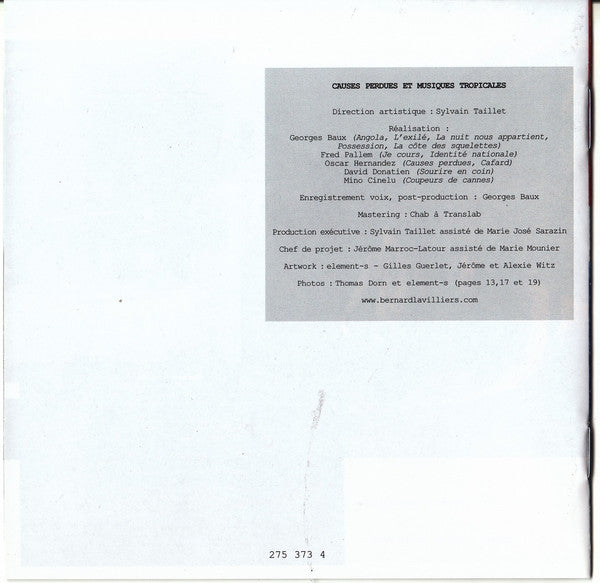 Bernard Lavilliers : Causes Perdues Et Musiques Tropicales (CD, Album)