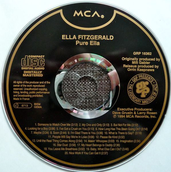 Ella Fitzgerald : Pure Ella (CD, Comp, RM)