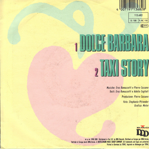 Eros Ramazzotti : Dolce Barbara (7", Single)