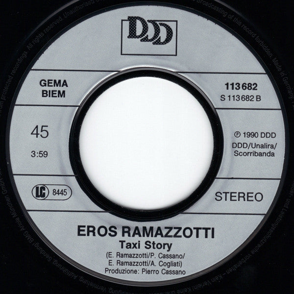 Eros Ramazzotti : Dolce Barbara (7", Single)