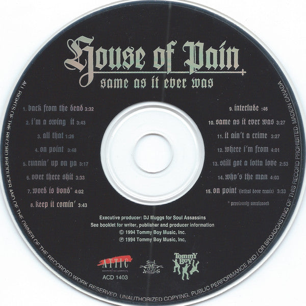 House Of Pain : Same As It Ever Was (CD, Album)