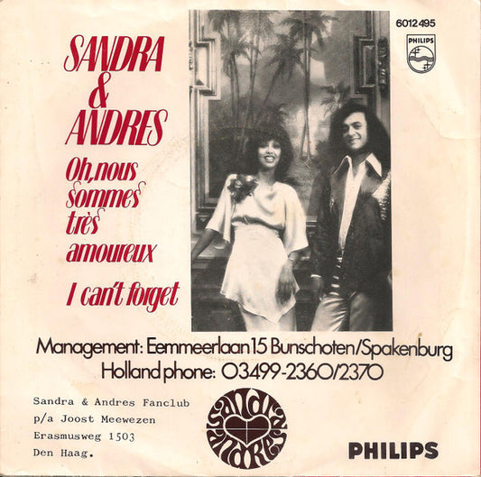 Sandra & Andres : Oh, Nous Sommes Trés Amoureux (7", Single, Inj)