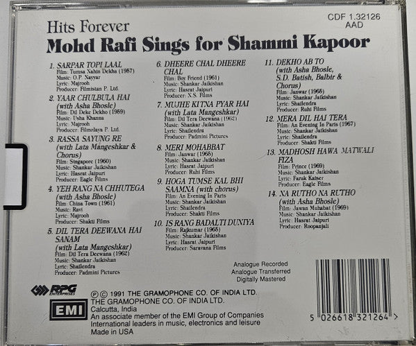 Mohammed Rafi : Hits Forever (Mohd. Rafi Sings For Shammi Kapoor) (CD, Comp)