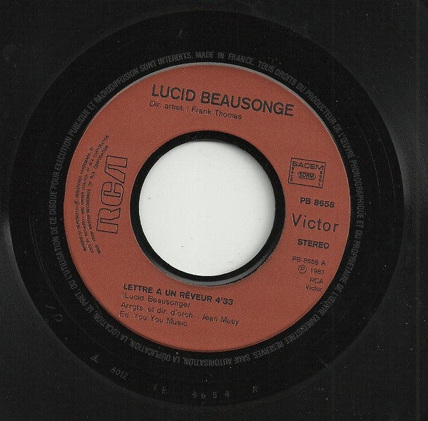Lucid Beausonge : Lettre A Un Rêveur (7", Single)
