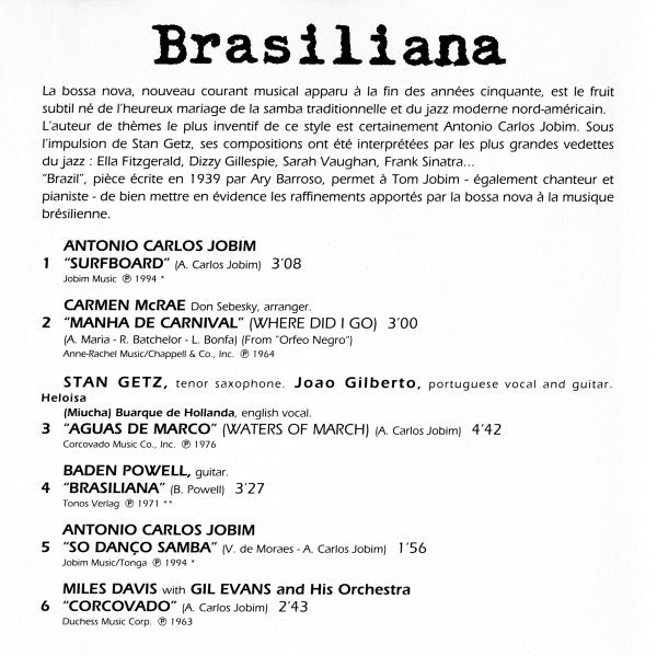 Various : Brasiliana (CD, Comp)