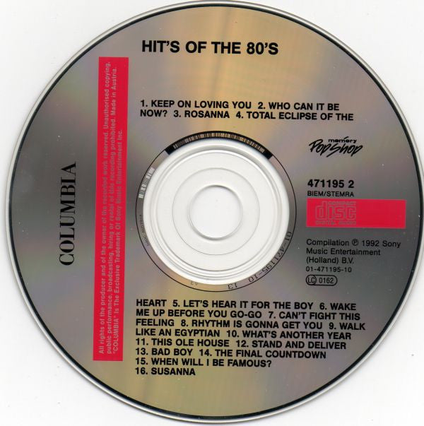 Various : Hits Of The 80's (CD, Comp)