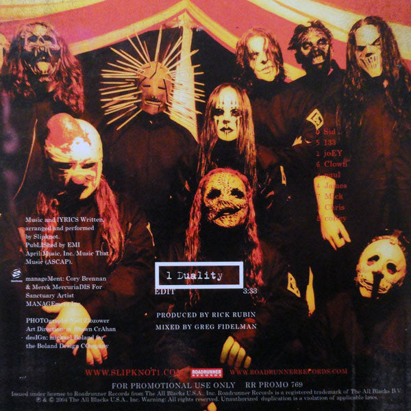 Slipknot : Duality (CD, Single, Promo)