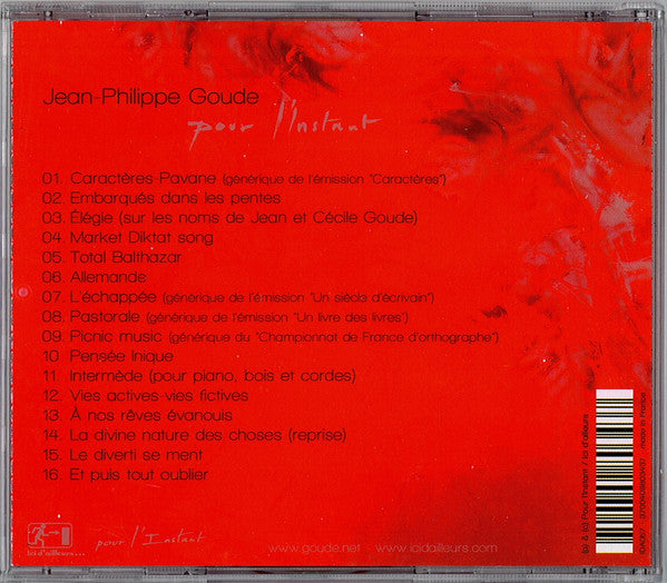 Jean-Philippe Goude : Pour L'Instant (CD, Album, Comp)